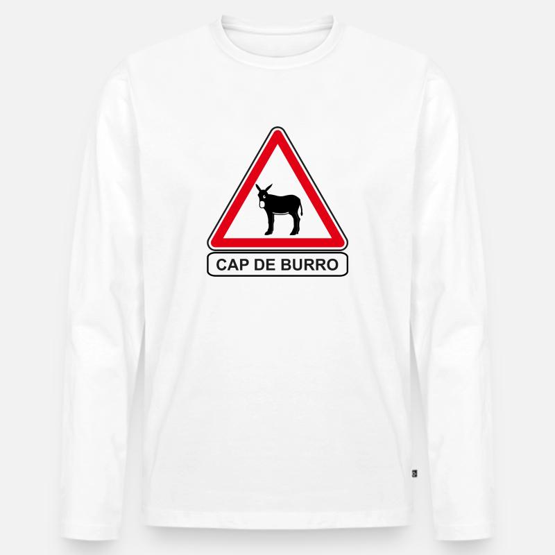 PANEL CAP DE BURRO - Männer Premium Bio Langarmshirt - Weiß