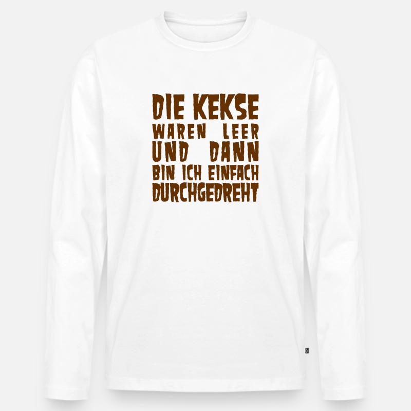 Kekse - Männer Premium Bio Langarmshirt - Weiß