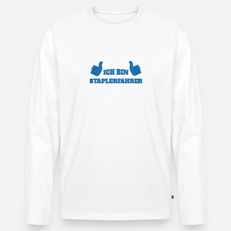 Staplerfahrer Stapler Lagerist Geschenkidee spruch - Männer Premium Bio Langarmshirt - undefined