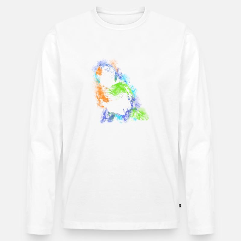Papagei - Männer Premium Bio Langarmshirt - Weiß