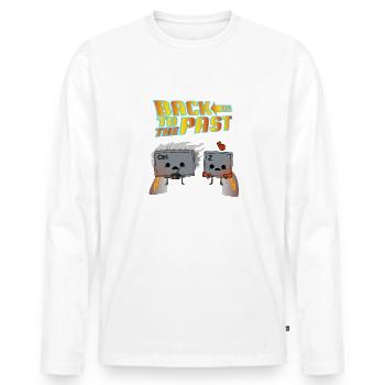 Retour au passé! Retour au passé - T-shirt manches longues Premium bio Homme - blanc - Devant - Nico (187cm)