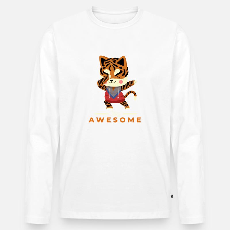Süßer Tiger Dab - Männer Premium Bio Langarmshirt - undefined