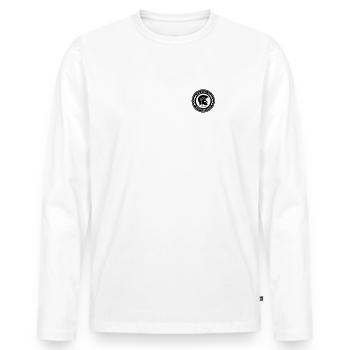 Trojan Skinhead graphic - Reggae, Roots & Ska - Men's Premium Organic Long Sleeve Shirt - white - Front - Nico (187cm)