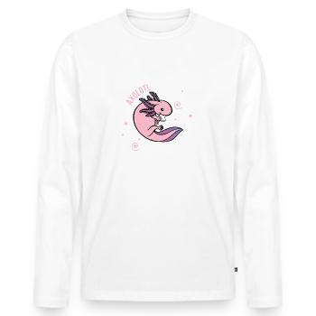 Axolotl student schoolgirl enrollment elementary school - Men's Premium Organic Long Sleeve Shirt - white - Front - Nico (187cm)