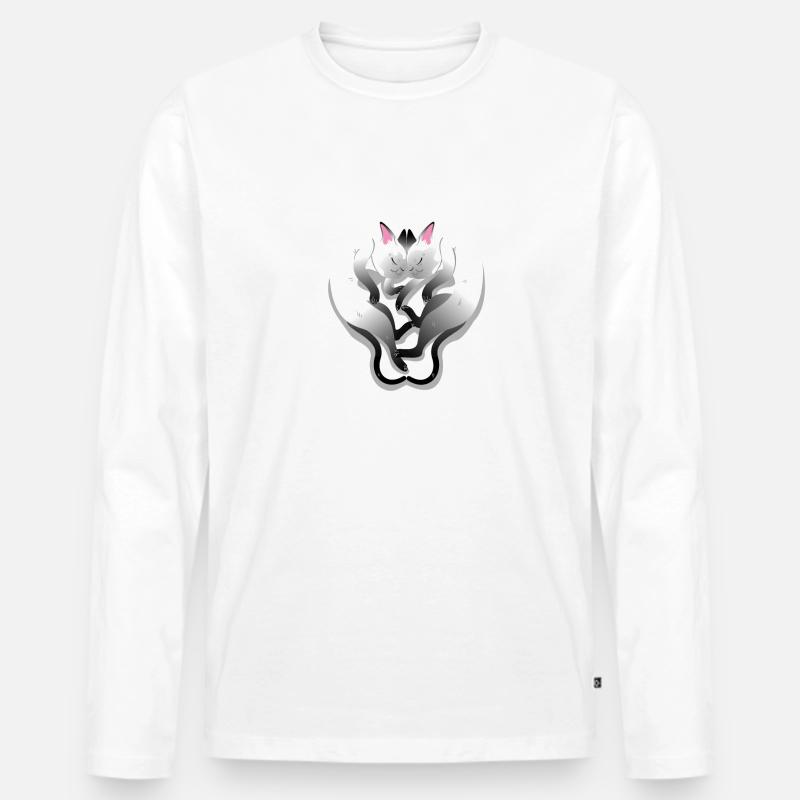 (2 Schlaf Katzen) - Männer Premium Bio Langarmshirt - undefined