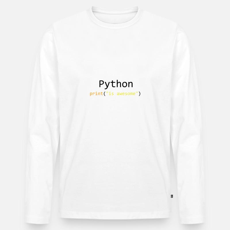 Python is awesome Men's Premium Organic Long Sleeve Shirt