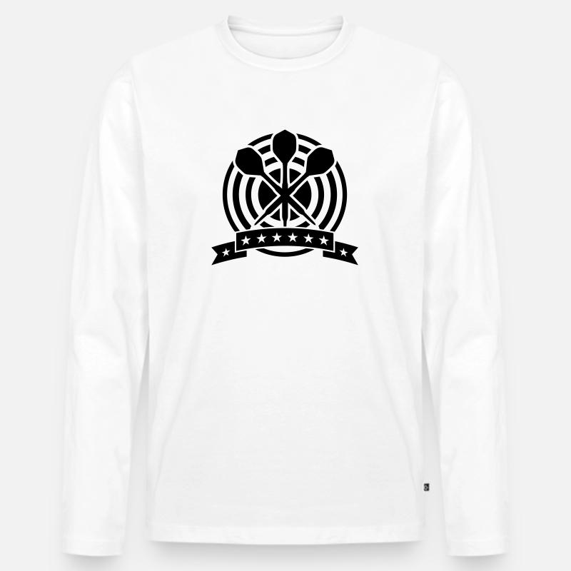 Darts-Design - Männer Premium Bio Langarmshirt - Weiß