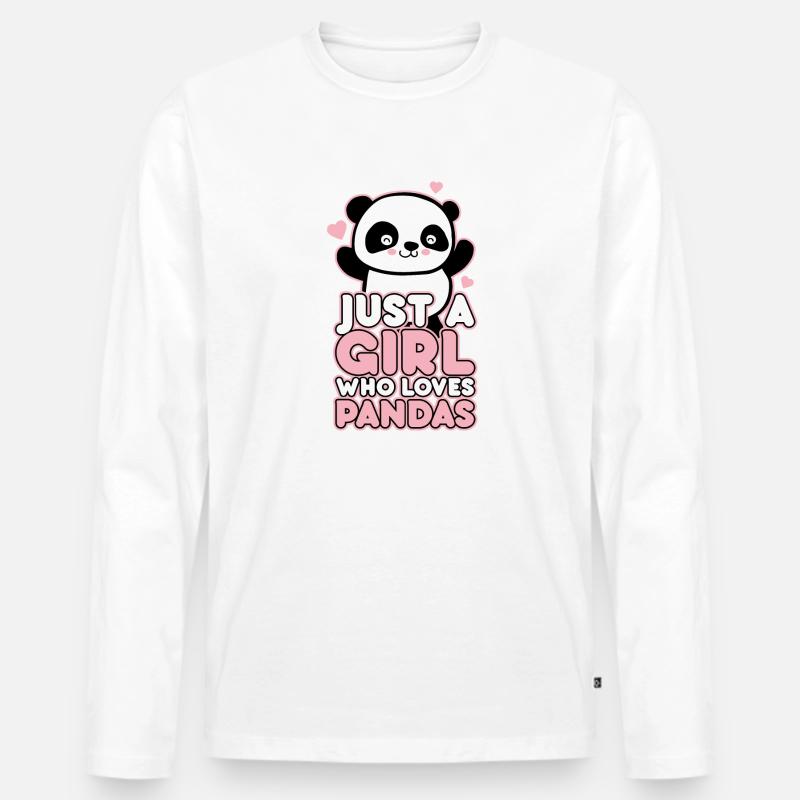 panda mädchen - Männer Premium Bio Langarmshirt - undefined