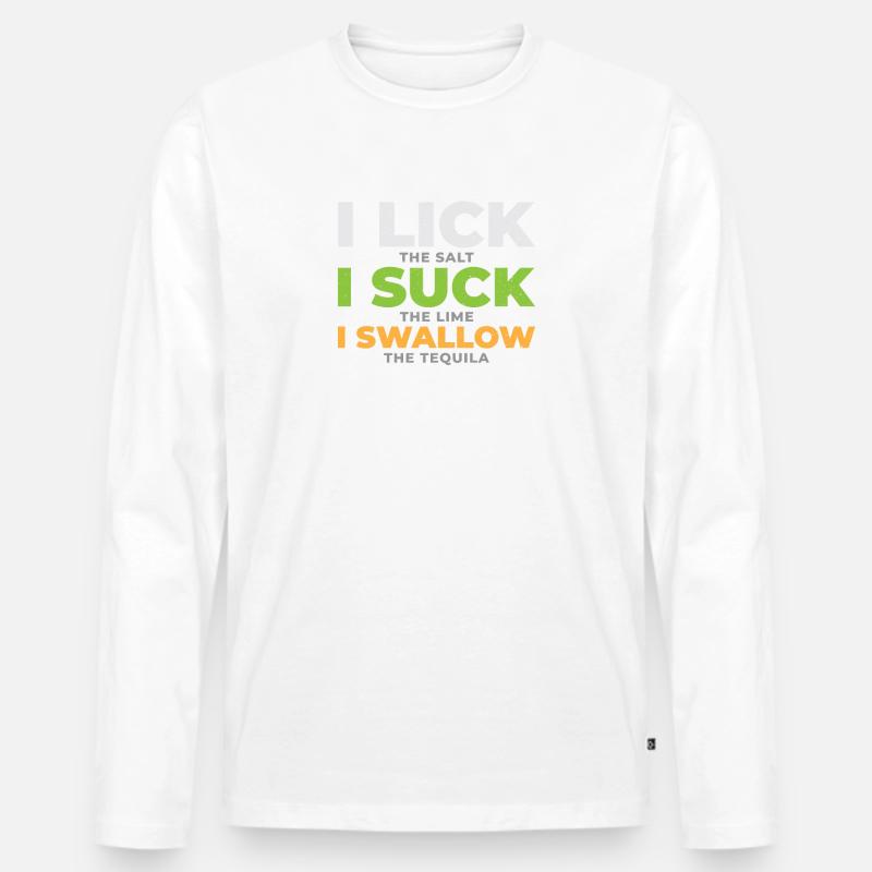 lick suck swallow - Männer Premium Bio Langarmshirt - undefined