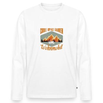 Papy Papa Camping Camping Wilderness - T-shirt manches longues Premium bio Homme - blanc - Devant - Nico (187cm)