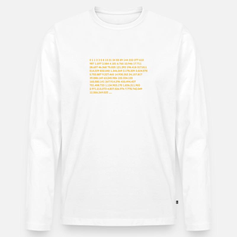 Fibonacci Formel Zahlenfolge - Männer Premium Bio Langarmshirt - undefined
