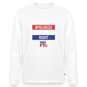 Funny Republican Gift For A Conservative - Männer Premium Bio Langarmshirt - Weiß - Vorne - Nico (187cm)