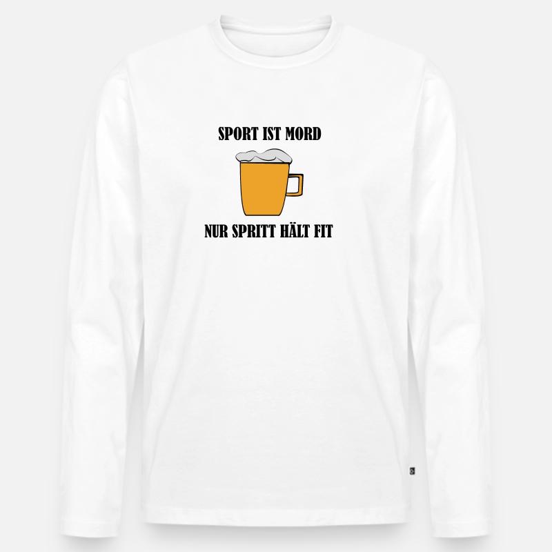 Bier Spruch - Männer Premium Bio Langarmshirt - Weiß