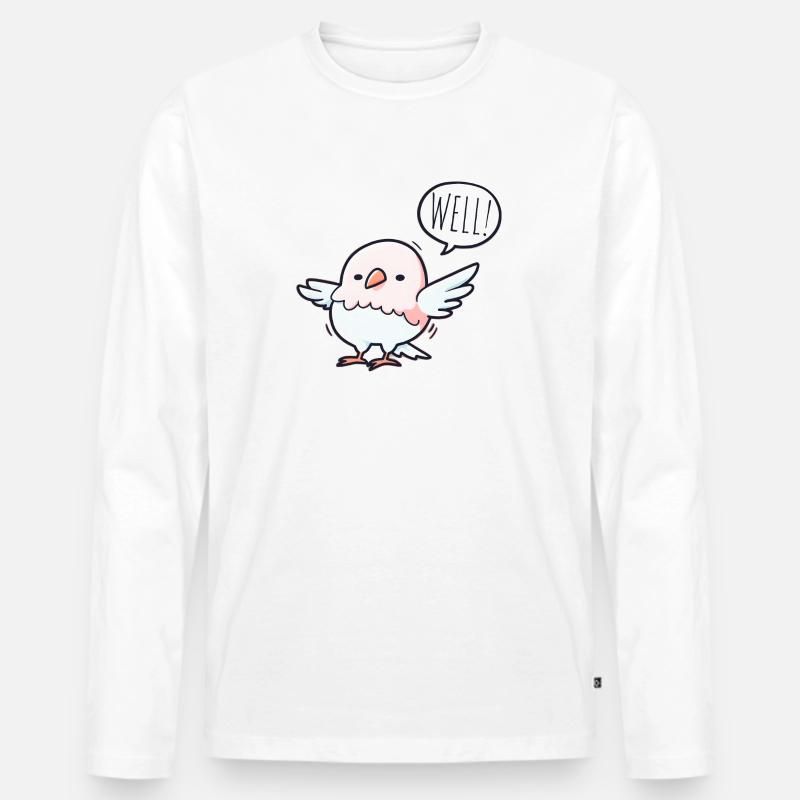 Der gelassene Vogel - Männer Premium Bio Langarmshirt - Weiß