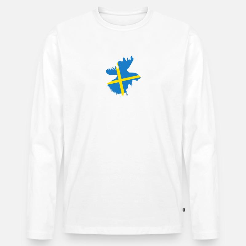 Sweden Sverige Schwede - Männer Premium Bio Langarmshirt - Weiß