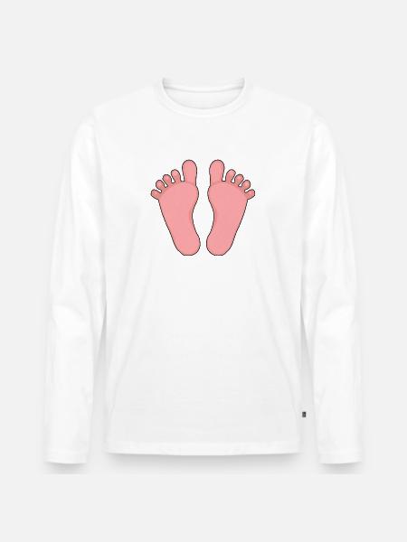 Bébé Pieds Fille Garçon - T-shirt manches longues Premium bio Homme - blanc