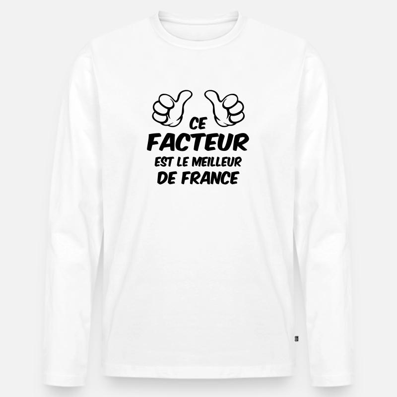 BESTER FAKTOR - Männer Premium Bio Langarmshirt - Weiß