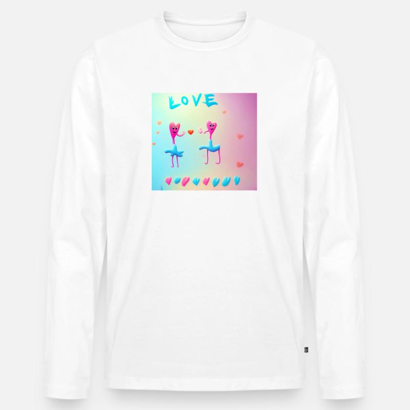 Autistic Art – Liebe - Männer Premium Bio Langarmshirt - Weiß