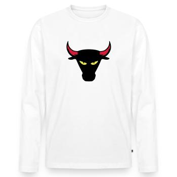bull corrida - T-shirt manches longues Premium bio Homme - blanc - Devant - Nico (187cm)