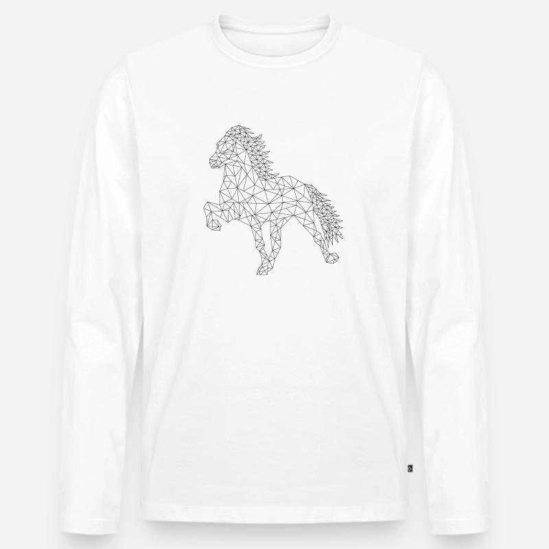 Geometischer Isländer - Männer Premium Bio Langarmshirt - Weiß