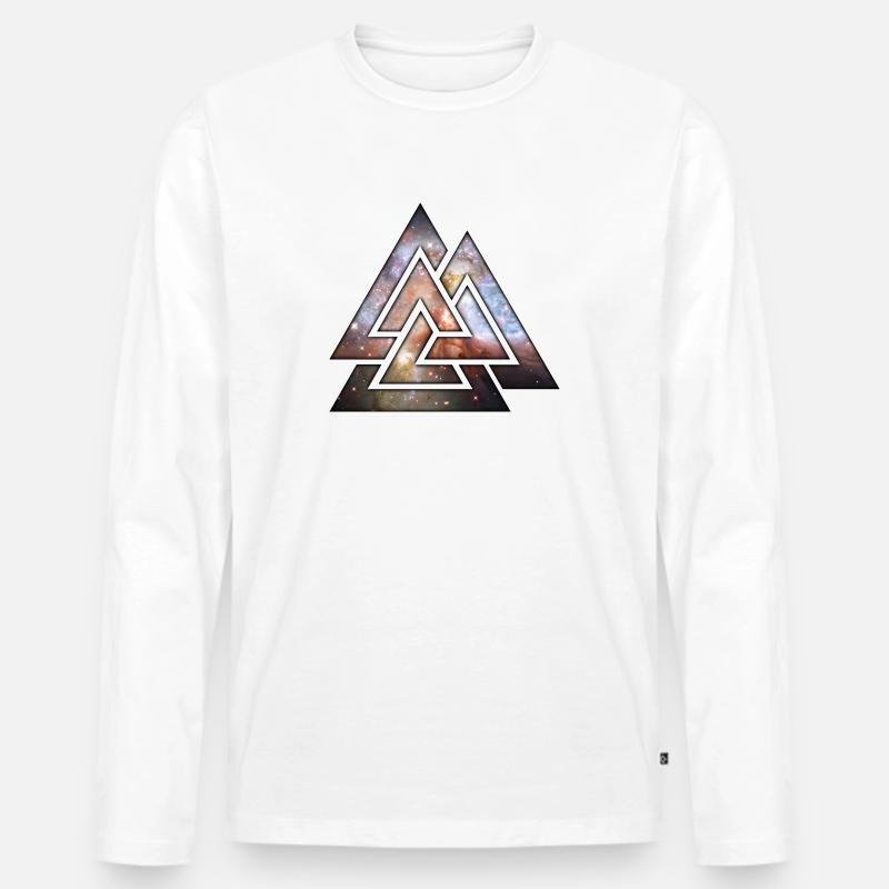 Cosmic Triangles T-Shirts - Männer Premium Bio Langarmshirt - Weiß