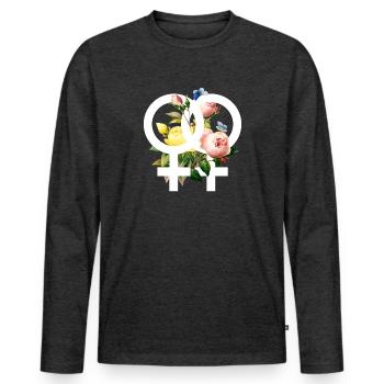 Lesbian - Men's Premium Organic Long Sleeve Shirt - heather anthracite - Front - Nico (187cm)