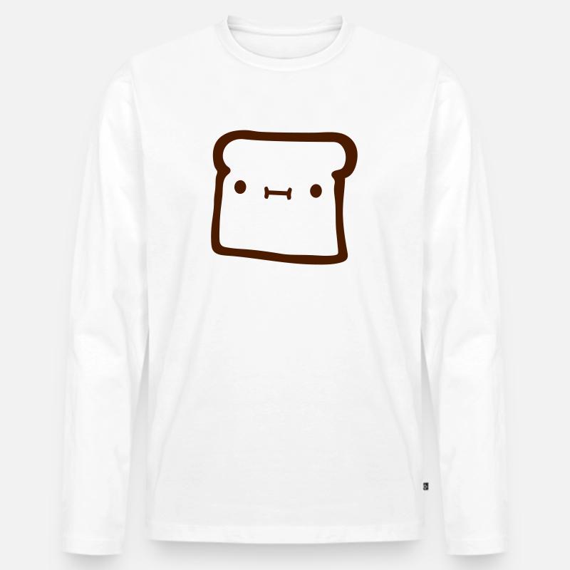 brot toast scheibe - Männer Premium Bio Langarmshirt - Weiß