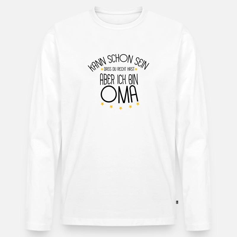 Oma - Männer Premium Bio Langarmshirt - Weiß