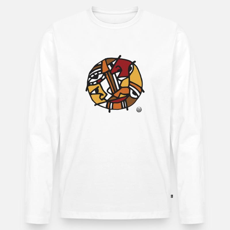 OCRIUM CIRCLE - Männer Premium Bio Langarmshirt - Weiß