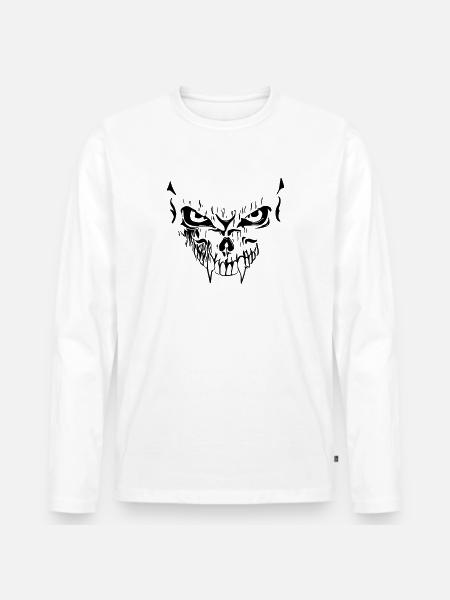 Creepy vector grimace - Men's Premium Organic Long Sleeve Shirt - white