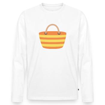 sac de plage - T-shirt manches longues Premium bio Homme - blanc - Devant - Nico (187cm)