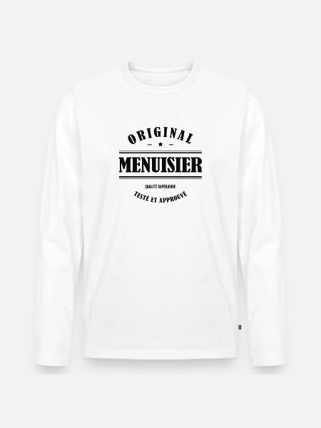 MENUISIER ORIGINAL - T-shirt manches longues Premium bio Homme - blanc