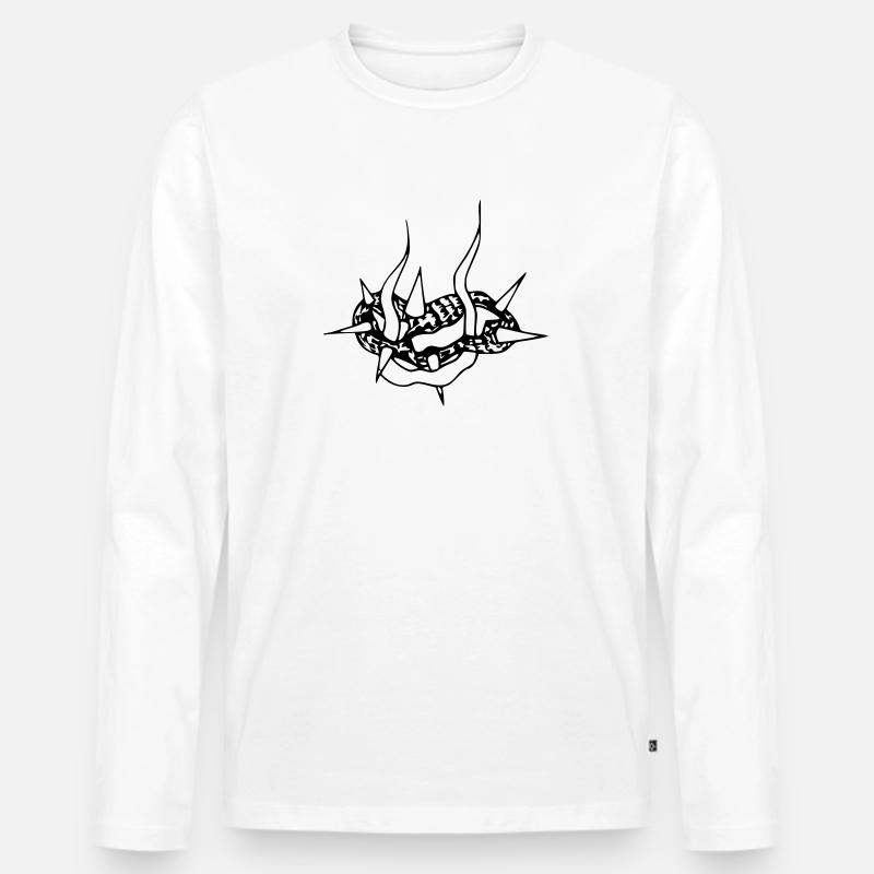 Dornen Kreis - Männer Premium Bio Langarmshirt - Weiß