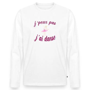 t shirt danse enfants danse vetements collection - T-shirt manches longues Premium bio Homme - blanc - Devant - Nico (187cm)