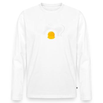 Egg good morning - Men's Premium Organic Long Sleeve Shirt - white - Front - Nico (187cm)