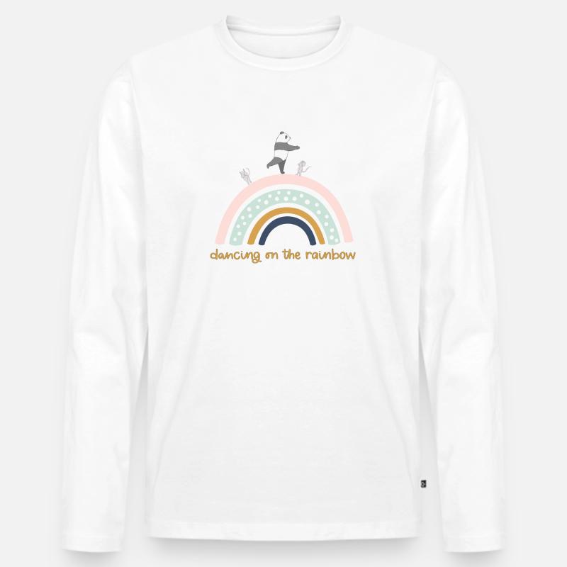 dancing on the rainbow - Männer Premium Bio Langarmshirt - Weiß