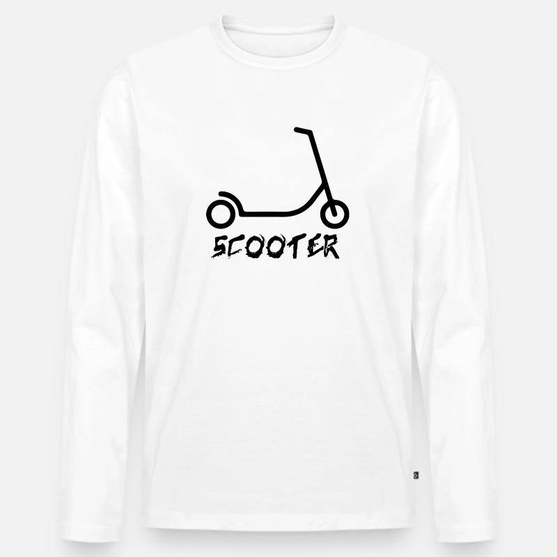 E-Scooter E-Roller Scooter - Men's Premium Organic Long Sleeve Shirt - white