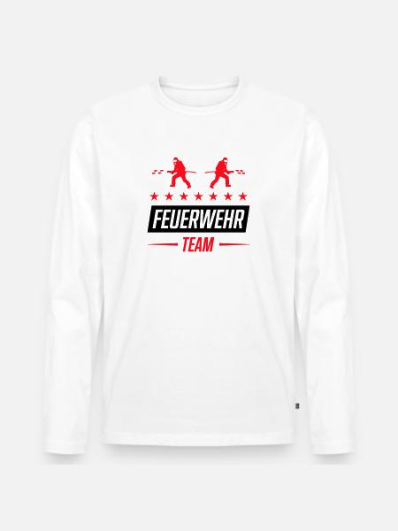 feuerwehr team 01 - Männer Premium Bio Langarmshirt - Weiß