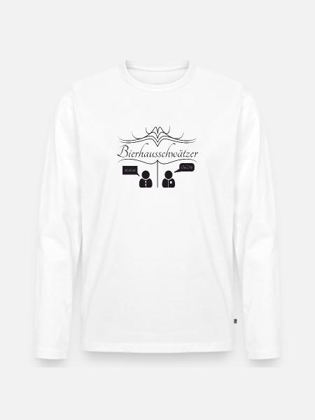 Bierhausschwätzer - Männer Premium Bio Langarmshirt - Weiß