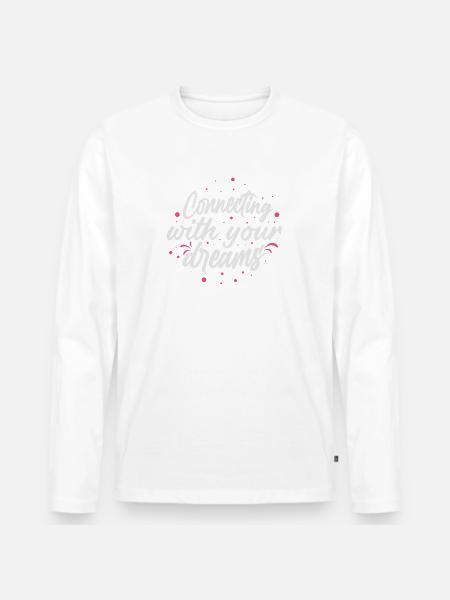 Connecting - Männer Premium Bio Langarmshirt - Weiß