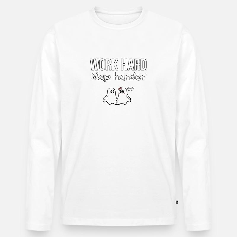 V01 GHOST ZITATE 12 - Männer Premium Bio Langarmshirt - Weiß