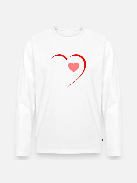 Have a big heart - Men's Premium Organic Long Sleeve Shirt - white