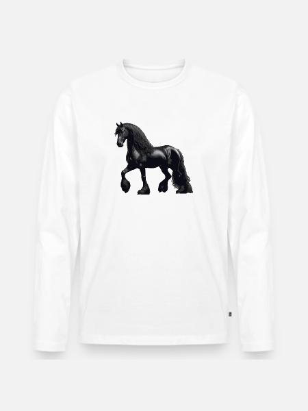 Spectacle équestre frison - T-shirt manches longues Premium bio Homme - blanc