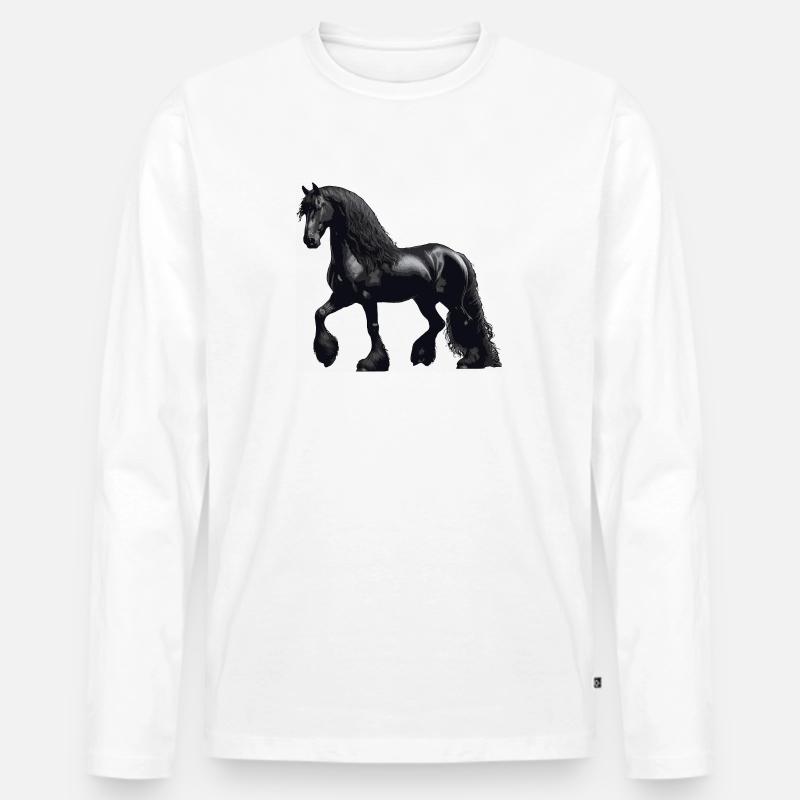 Friesische Pferdeshow - Männer Premium Bio Langarmshirt - Weiß