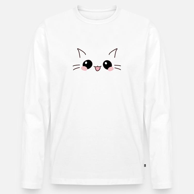 KittyCat - Männer Premium Bio Langarmshirt - Weiß