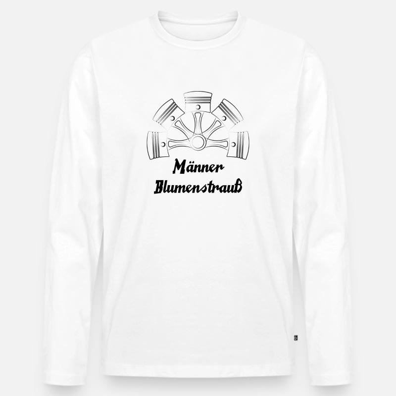 Männer Blumenstrass schwarz - Männer Premium Bio Langarmshirt - Weiß