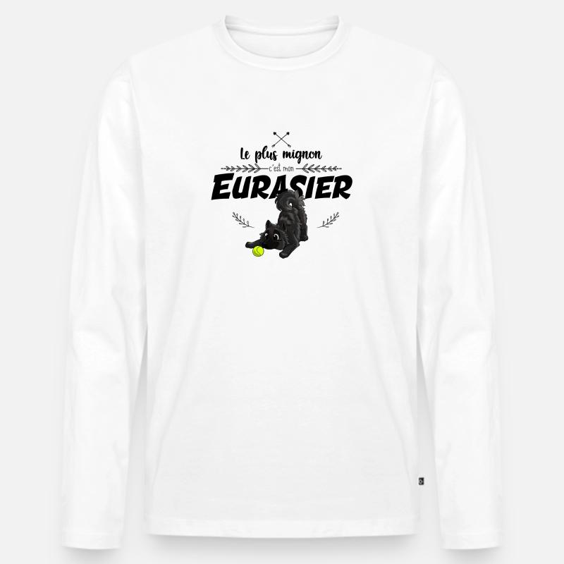 Der süßeste Eurasier - Männer Premium Bio Langarmshirt - Weiß
