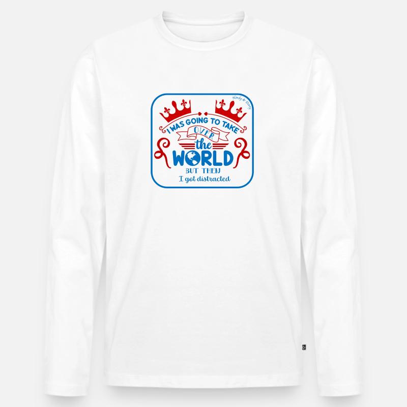 Take over the world - Männer Premium Bio Langarmshirt - Weiß