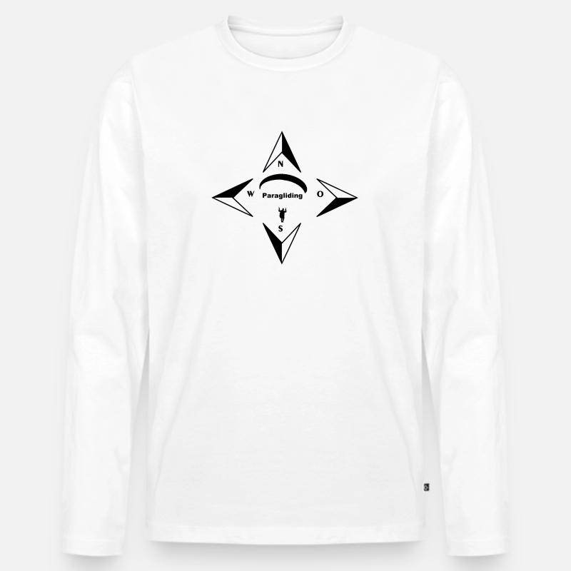 Gleitschirmfliegen Compass - Männer Premium Bio Langarmshirt - Weiß
