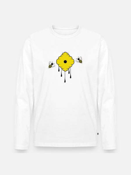 honey bees - Men's Premium Organic Long Sleeve Shirt - white